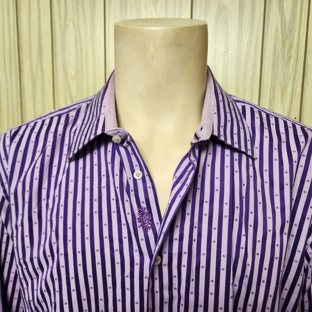 Robert Graham shirt XXL men's purple stripe